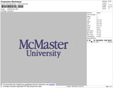 McMaster University Embroidery File 4 size
