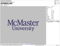 McMaster University Embroidery File 4 size
