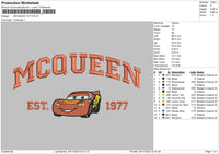Mcqueen 77 Embroidery File 6 sizes