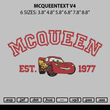 Mcqueentext V4 Embroidery File 6 sizes
