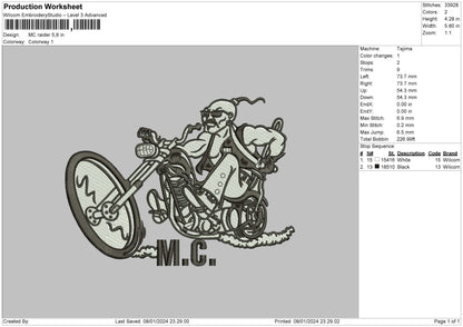 Raider 0801 Embroidery File 6 sizes