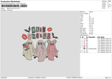 Ghosts Pink Embroidery File 6 sizes
