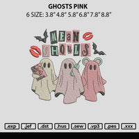 Ghosts Pink Embroidery File 6 sizes