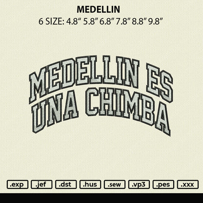 Meddelin Embroidery File 6 sizes