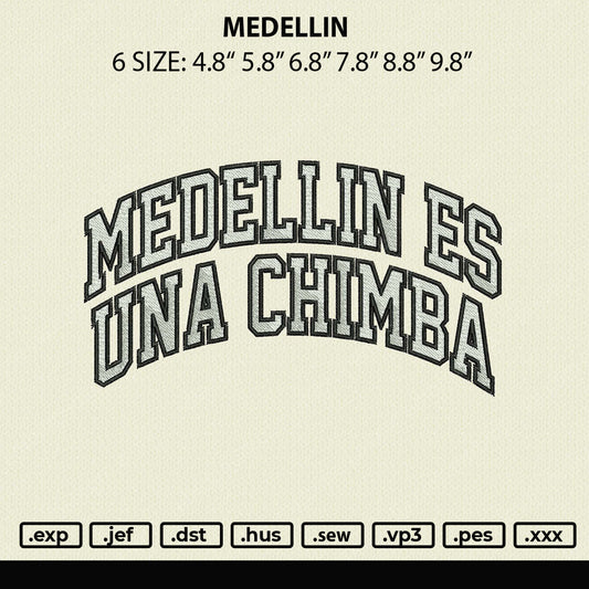 Meddelin Embroidery File 6 sizes