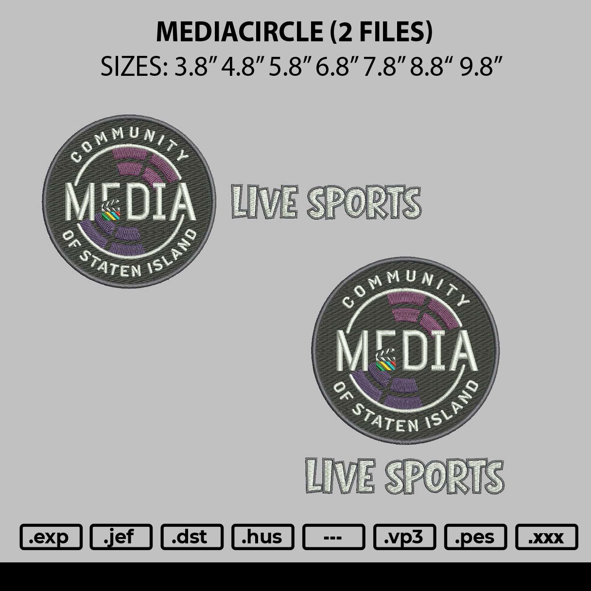 Mediacircle V1 V2 Embroidery 2 Files
