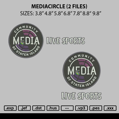 Mediacircle V1 V2 Embroidery 2 Files