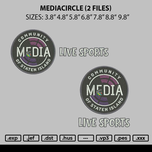 Mediacircle V1 V2 Embroidery 2 Files
