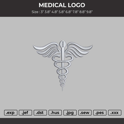 MEDICAL LOGO Embroidery File 6 sizes