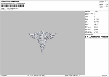 MEDICAL LOGO Embroidery File 6 sizes