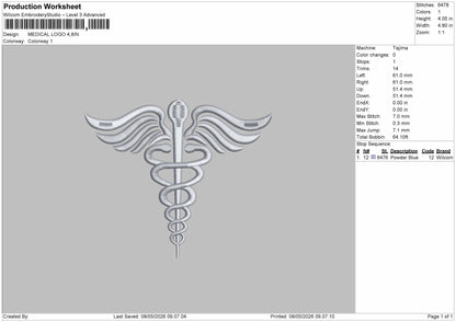 MEDICAL LOGO Embroidery File 6 sizes