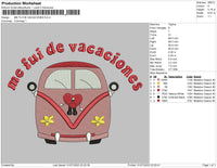 Me Fui De Vacaciones Embroidery File 4 sizes