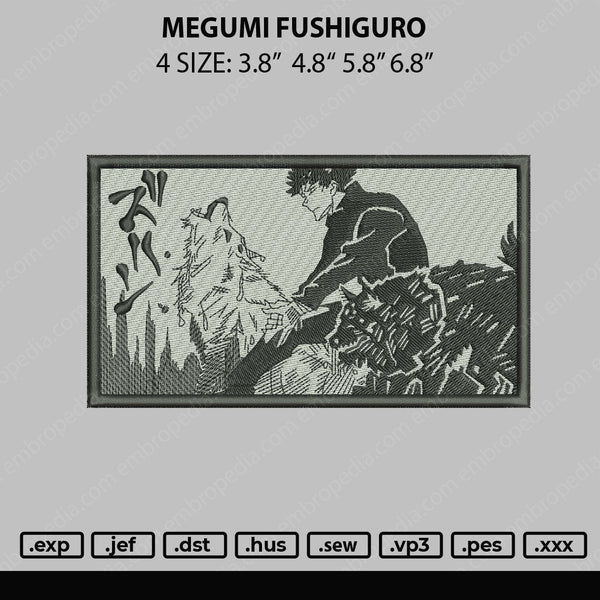 Megumi Fushiguro Embroidery File 4 size