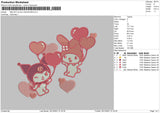 Melody Kuromi Valentine Embroidery File 4 size