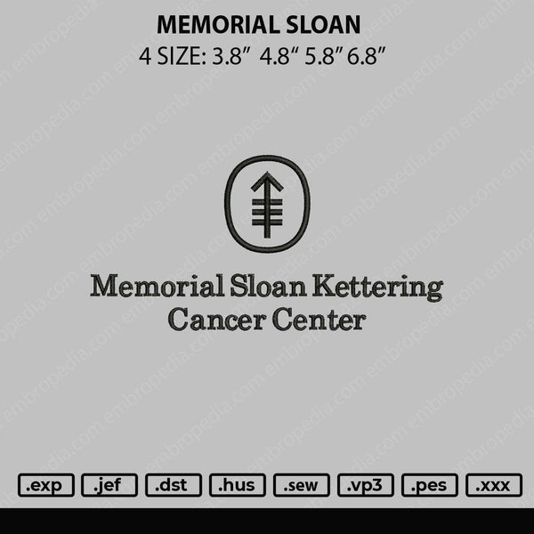 Memorial Sloan Embroidery File 4 size