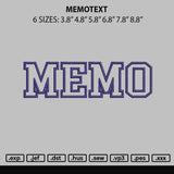 Memotext Embroidery File 6 sizes