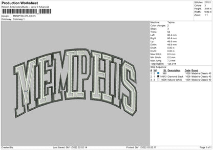 Memphis Apl Embroidery File 6 sizes