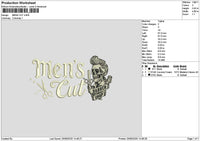 Menstext 2506 Embroidery File 6 sizes