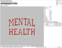 Mental Health Embroidery File 4 size