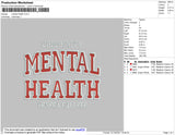 Mental Health Embroidery File 4 size