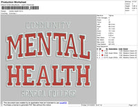 Mental Health Embroidery File 4 size