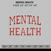 Mental Health Embroidery File 4 size