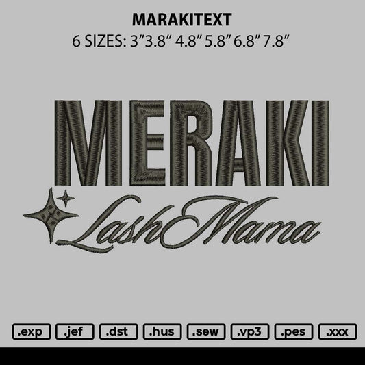 Merakitext Embroidery File 6 sizes