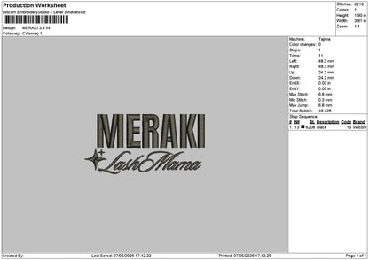 Merakitext Embroidery File 6 sizes