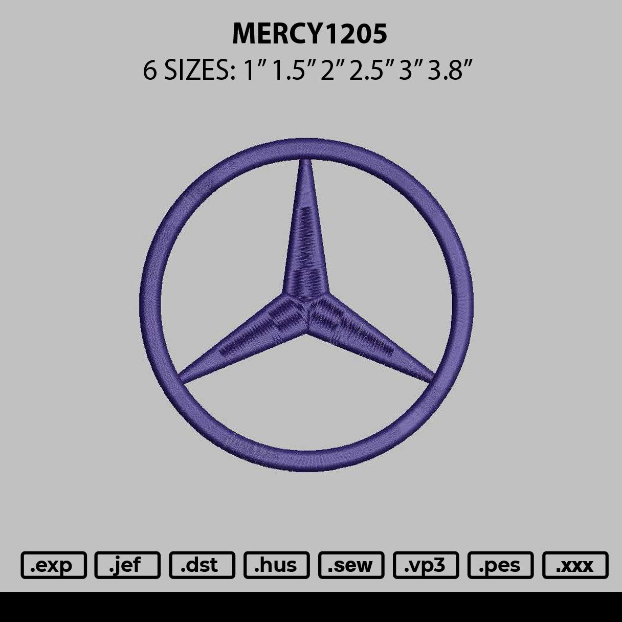 Mercy1205 Embroidery File 6 sizes