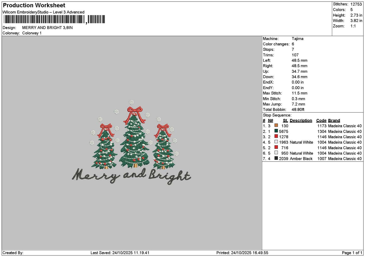 Merrytext 2110 Embroidery File 6 sizes