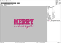 Merry Text 2910 Embroidery File 6 sizes