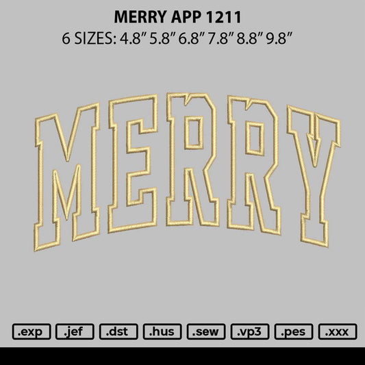 Merry App 1211 Embroidery File 6 sizes
