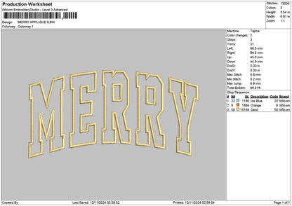 Merry App 1211 Embroidery File 6 sizes
