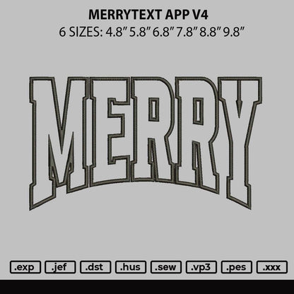 Merrytext App V4 Embroidery File 6 sizes
