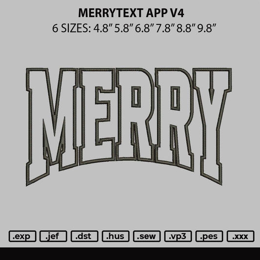 Merrytext App V4 Embroidery File 6 sizes