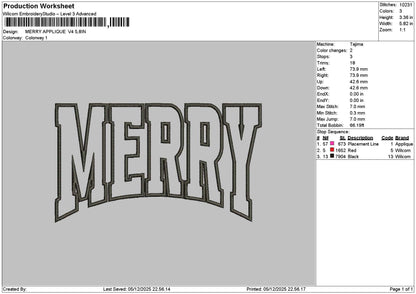 Merrytext App V4 Embroidery File 6 sizes