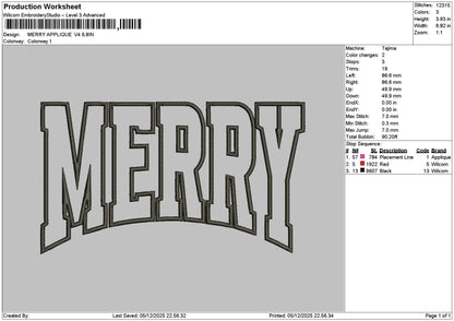 Merrytext App V4 Embroidery File 6 sizes