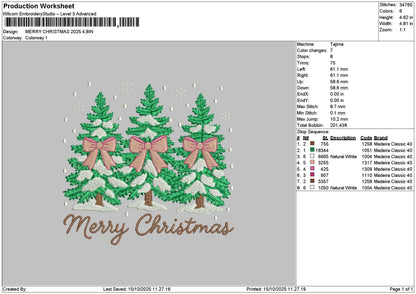 Christmastext 1510 Embroidery File 6 sizes
