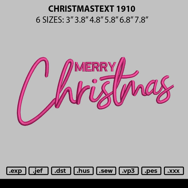 Christmastext 1910 Embroidery File 6 sizes
