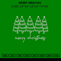 Merry Xmas v02 Embroidery File 6 sizes