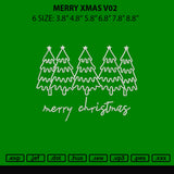 Merry Xmas v02 Embroidery File 6 sizes