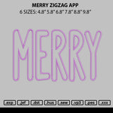 Merry Zigzag App Embroidery File 6 sizes