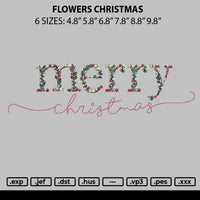 Flowers Christmas Embroidery File 6 sizes