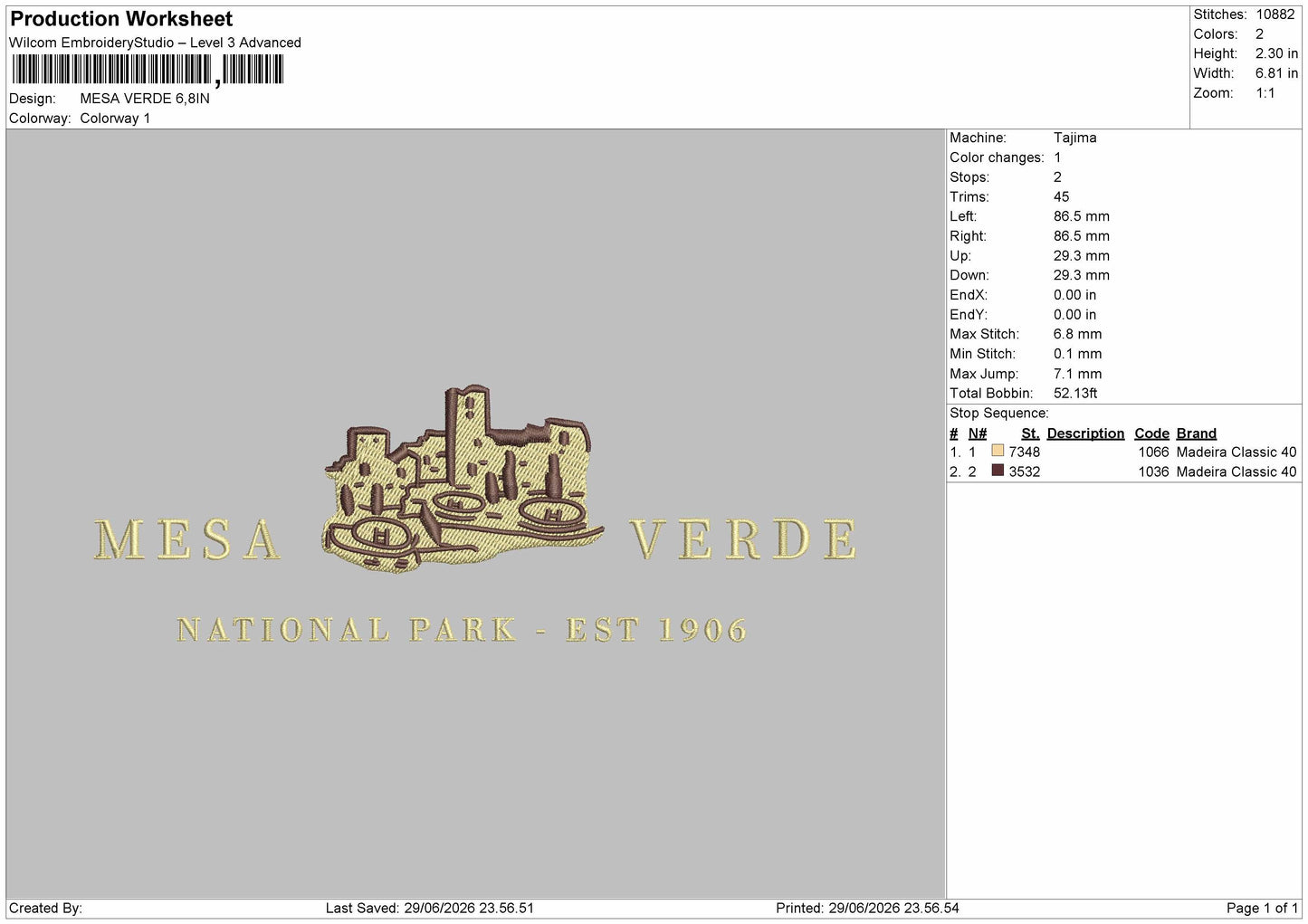 Mesatext Embroidery Machine Design File 6 sizes
