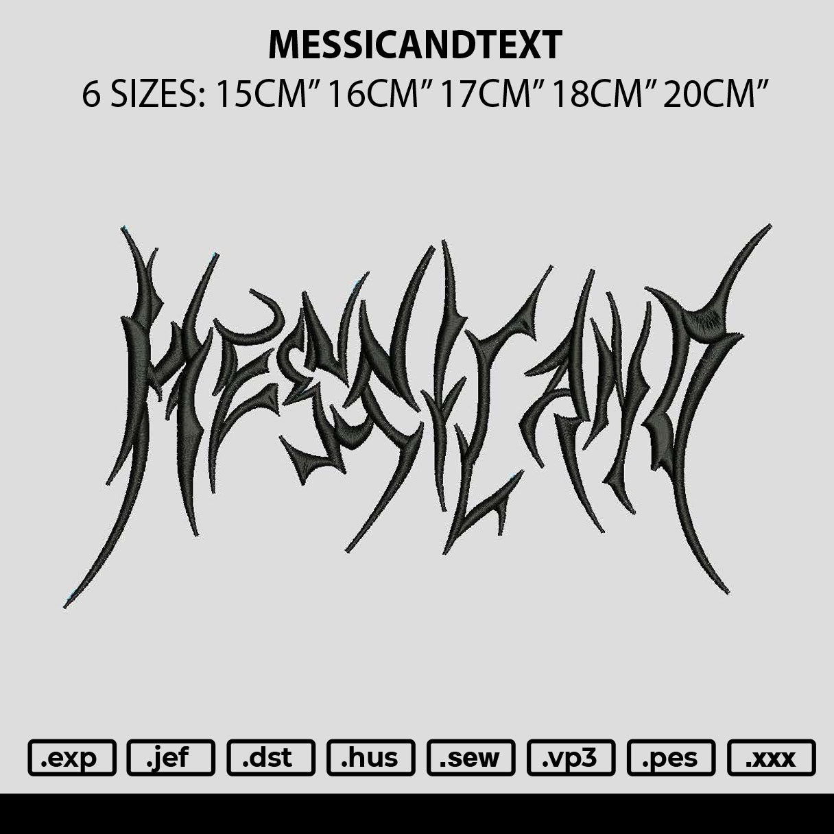 Messicandtext Embroidery File 6 sizes