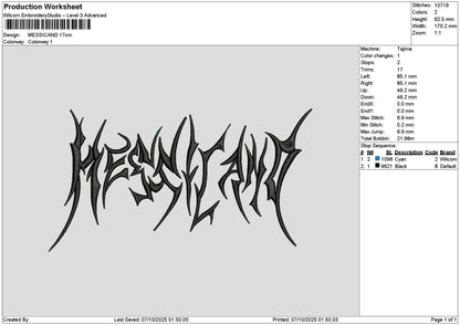 Messicandtext Embroidery File 6 sizes