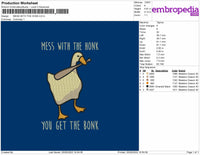Mess With The Honk Embroidery File 4 sizes