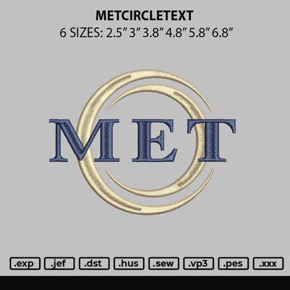 Metcircle Embroidery File 6 sizes
