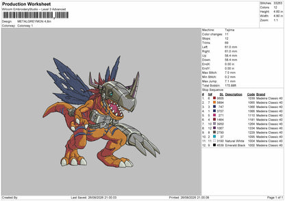 Metalgreymo Embroidery Machine Design File 6 sizes