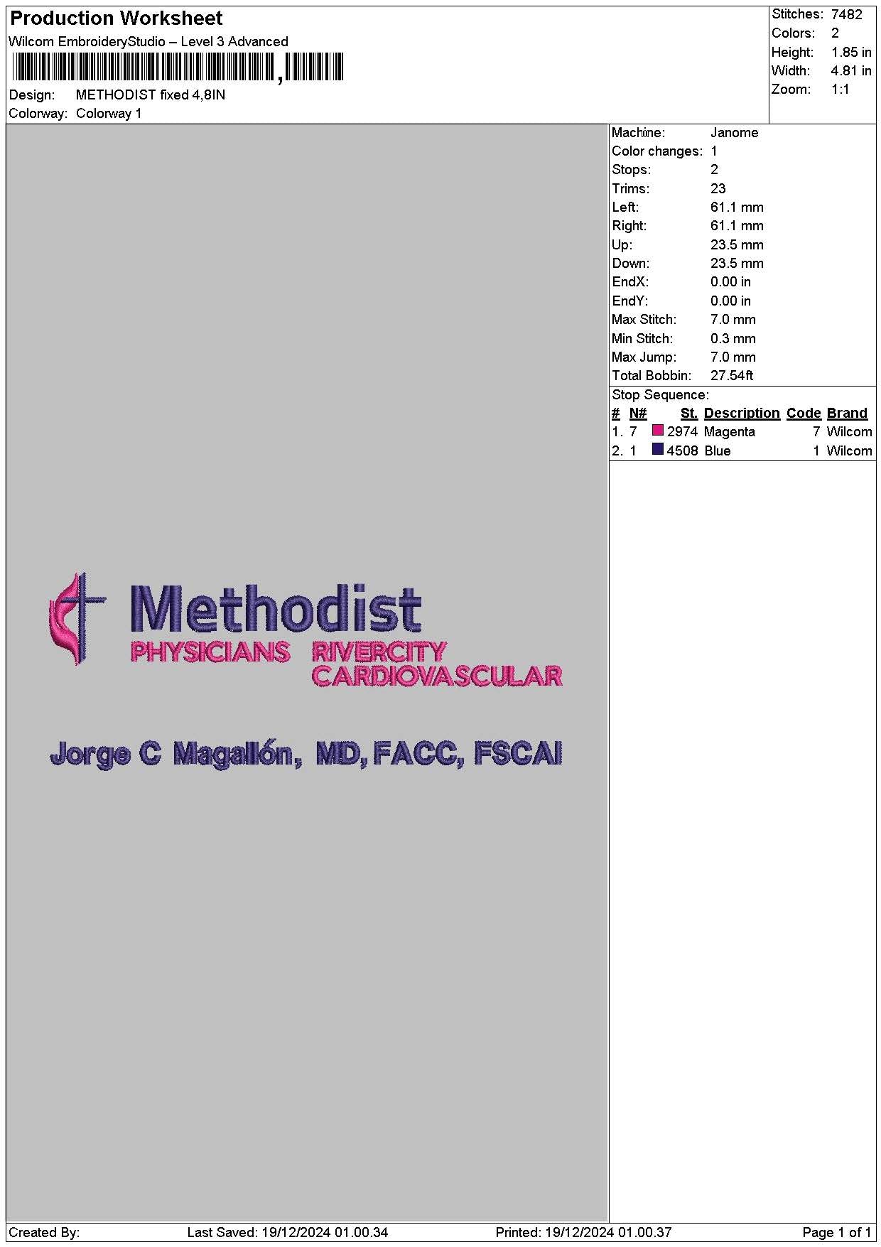 Methodisttext 01 Embroidery File 6 sizes